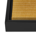 stitched stripes - mustard yellow Framed Canvas Print Gallery Image 3