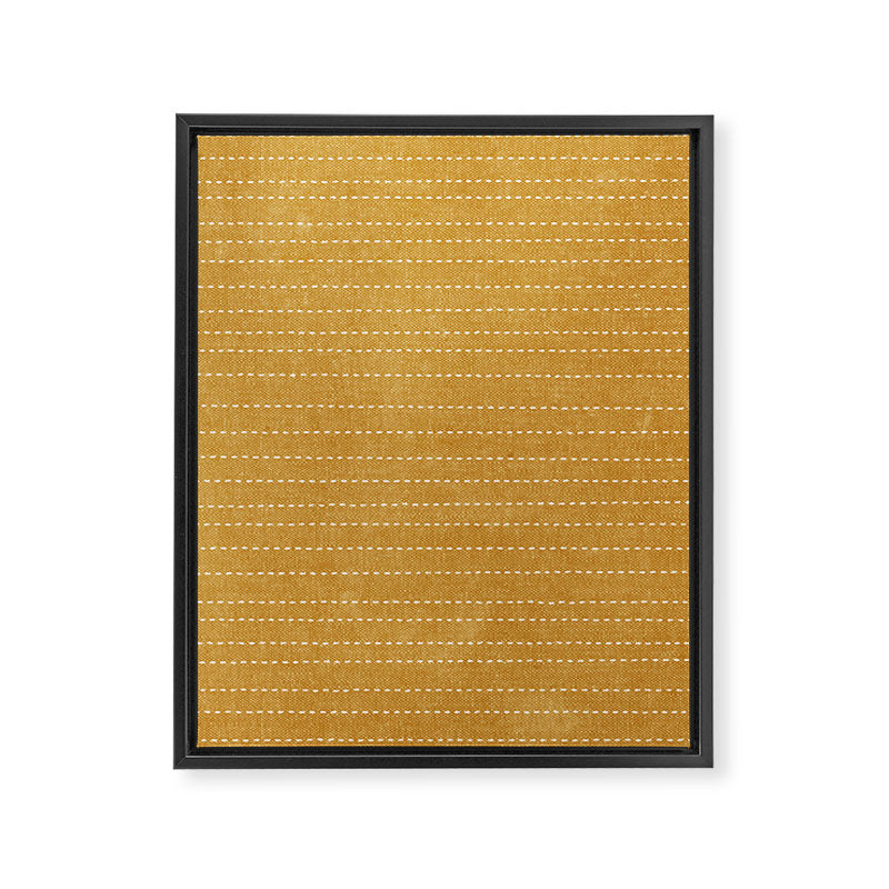 stitched stripes - mustard yellow Framed Canvas Print Gallery Image 8