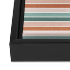 stripes - terra cotta and teal Framed Canvas Print Gallery Image 3