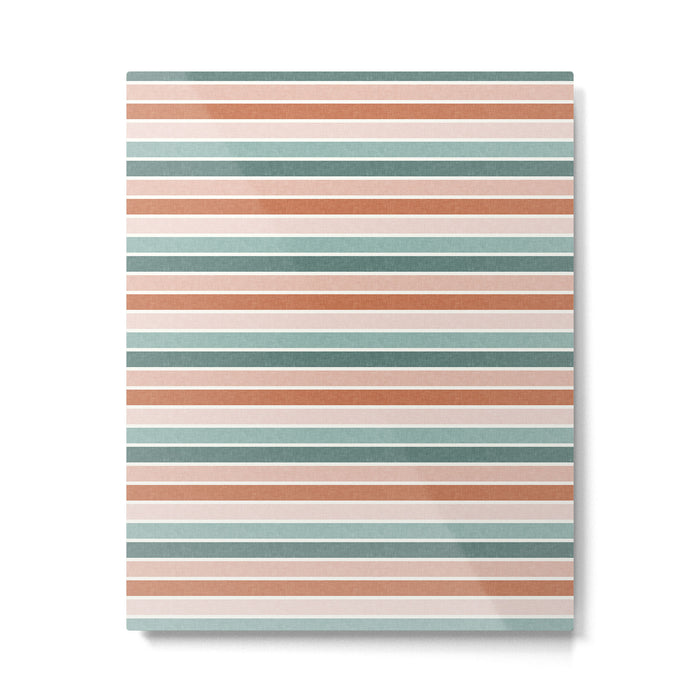 stripes - terra cotta and teal Metal Print Gallery Image 1