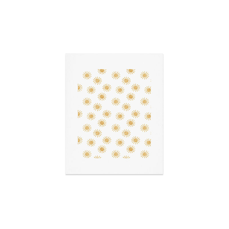 Suns  - golden on white Art Print Gallery Image 1