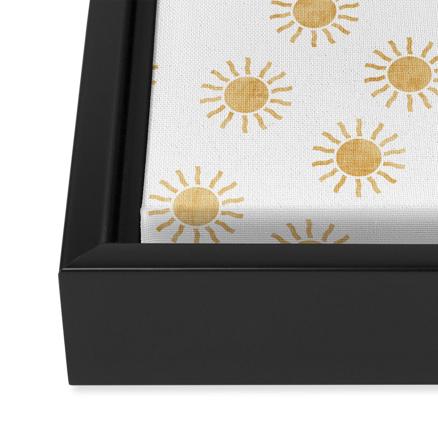 Suns  - golden on white Framed Canvas Print Gallery Image 3