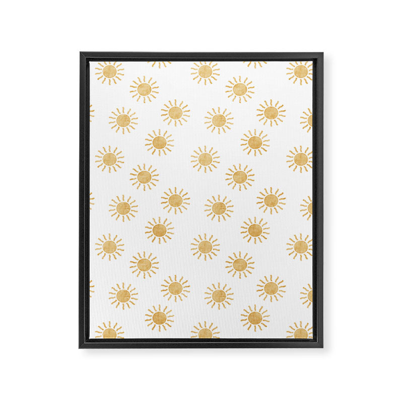 Suns  - golden on white Framed Canvas Print Gallery Image 8