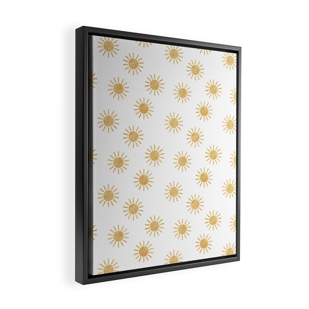 Suns  - golden on white Framed Canvas Print Gallery Image 2