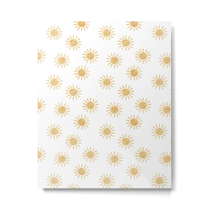 Suns  - golden on white Metal Print Gallery Image 1