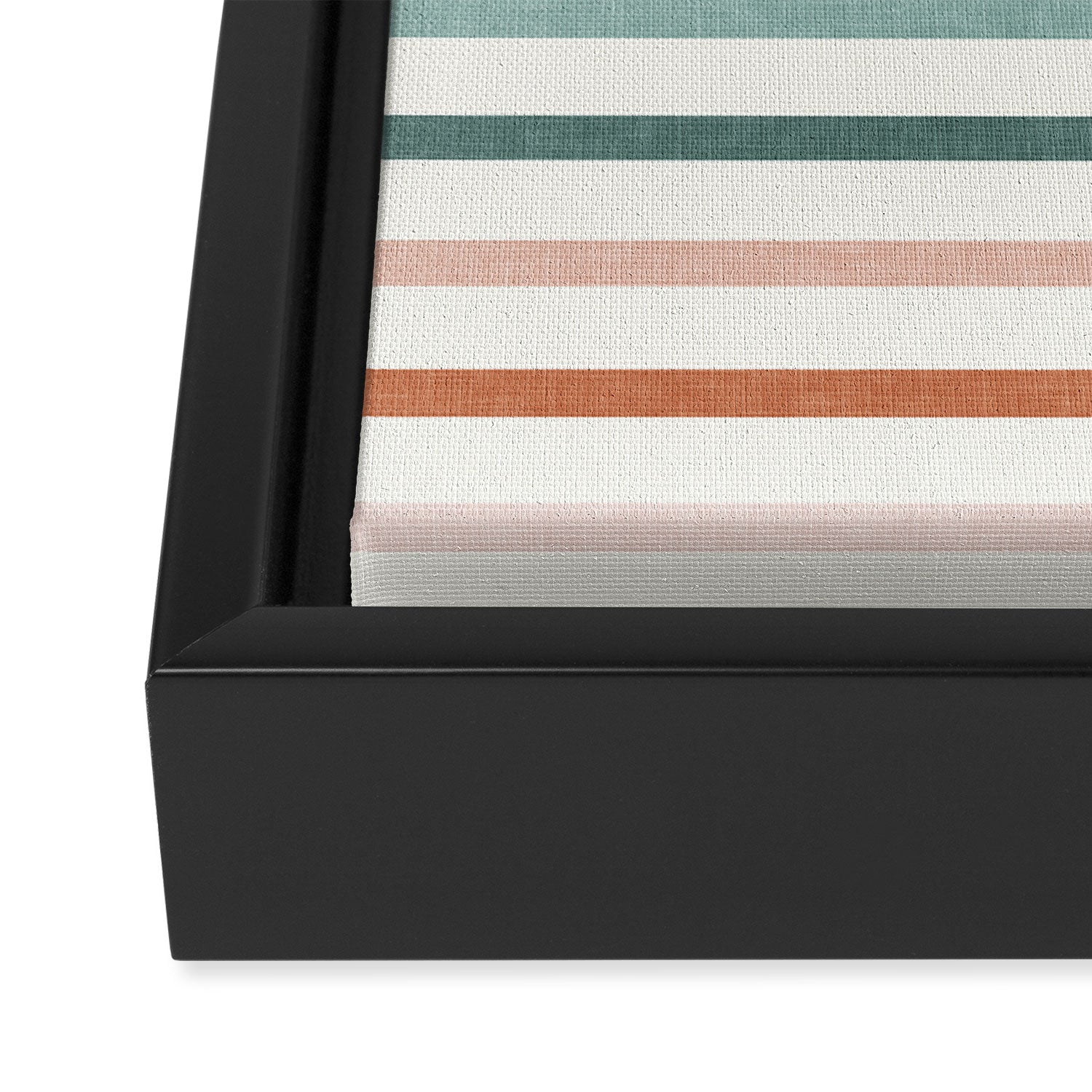 sunset stripes in terra cotta and jade Framed Canvas Print Gallery Image 3