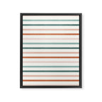 sunset stripes in terra cotta and jade Framed Canvas Print Gallery Image 8