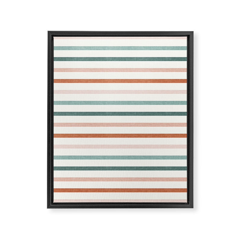 sunset stripes in terra cotta and jade Framed Canvas Print Gallery Image 8