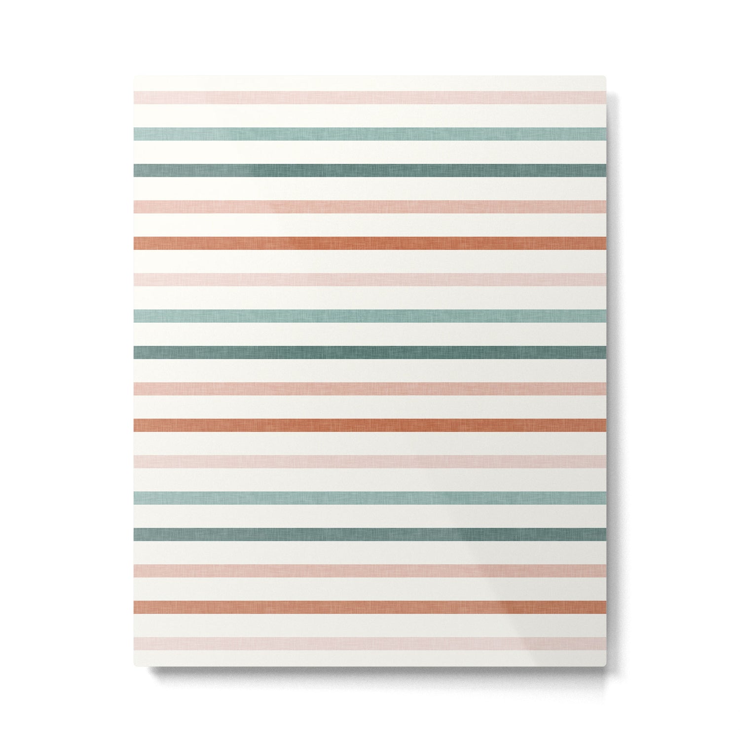 sunset stripes in terra cotta and jade Metal Print Gallery Image 6