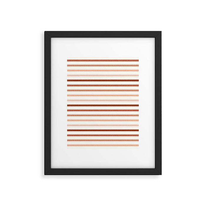 terra cotta stripes  Framed Art Print Gallery Image 1