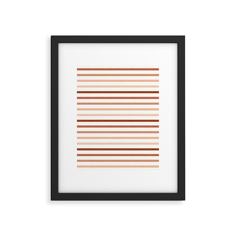 terra cotta stripes  Framed Art Print Gallery Image 4