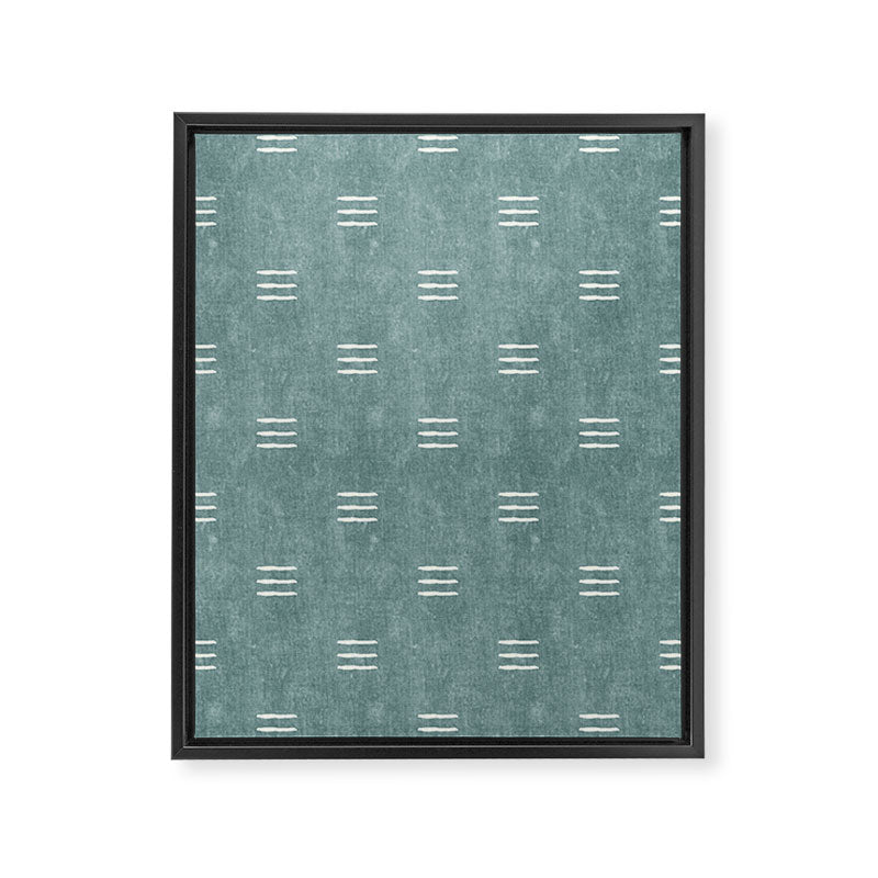 triple dash - dusty blue Framed Canvas Print Gallery Image 8