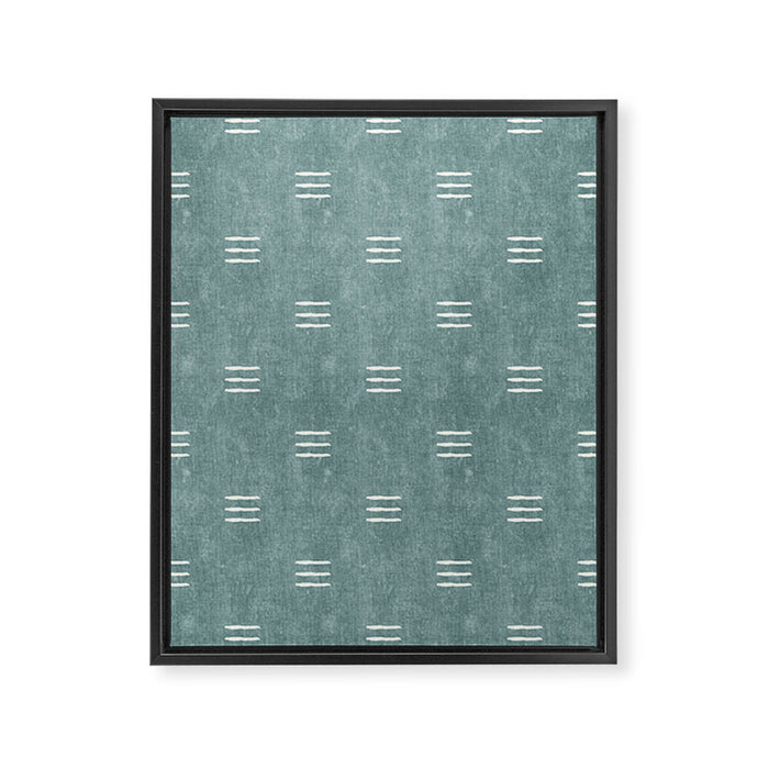 triple dash - dusty blue Framed Canvas Print Gallery Image 1