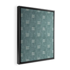 triple dash - dusty blue Framed Canvas Print Gallery Image 2