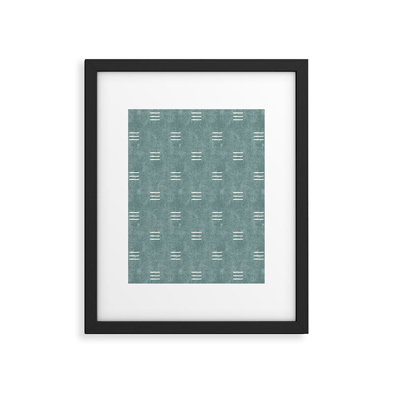triple dash - dusty blue Framed Art Print Gallery Image 6
