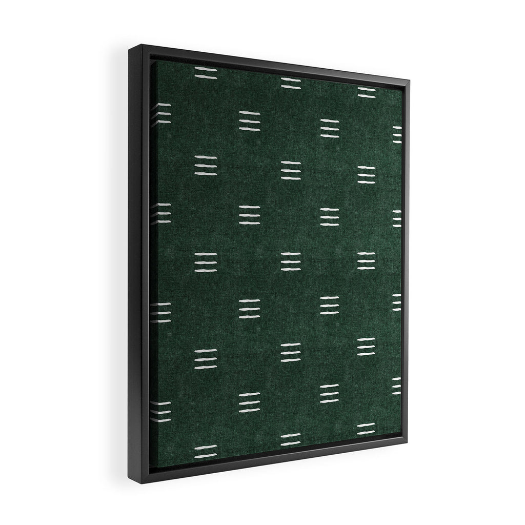 triple dash - green Framed Canvas Print Gallery Image 2