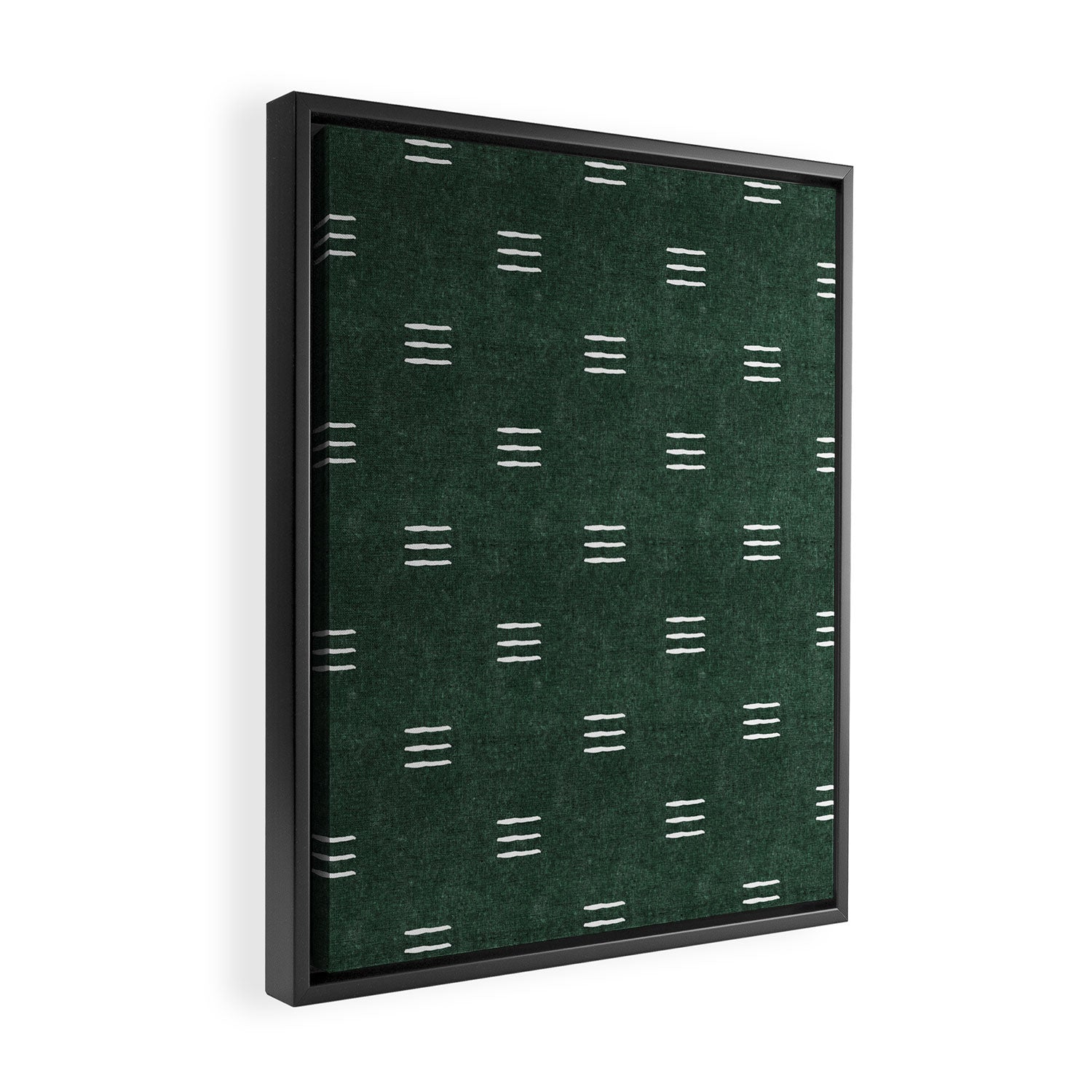 triple dash - green Framed Canvas Print Gallery Image 2