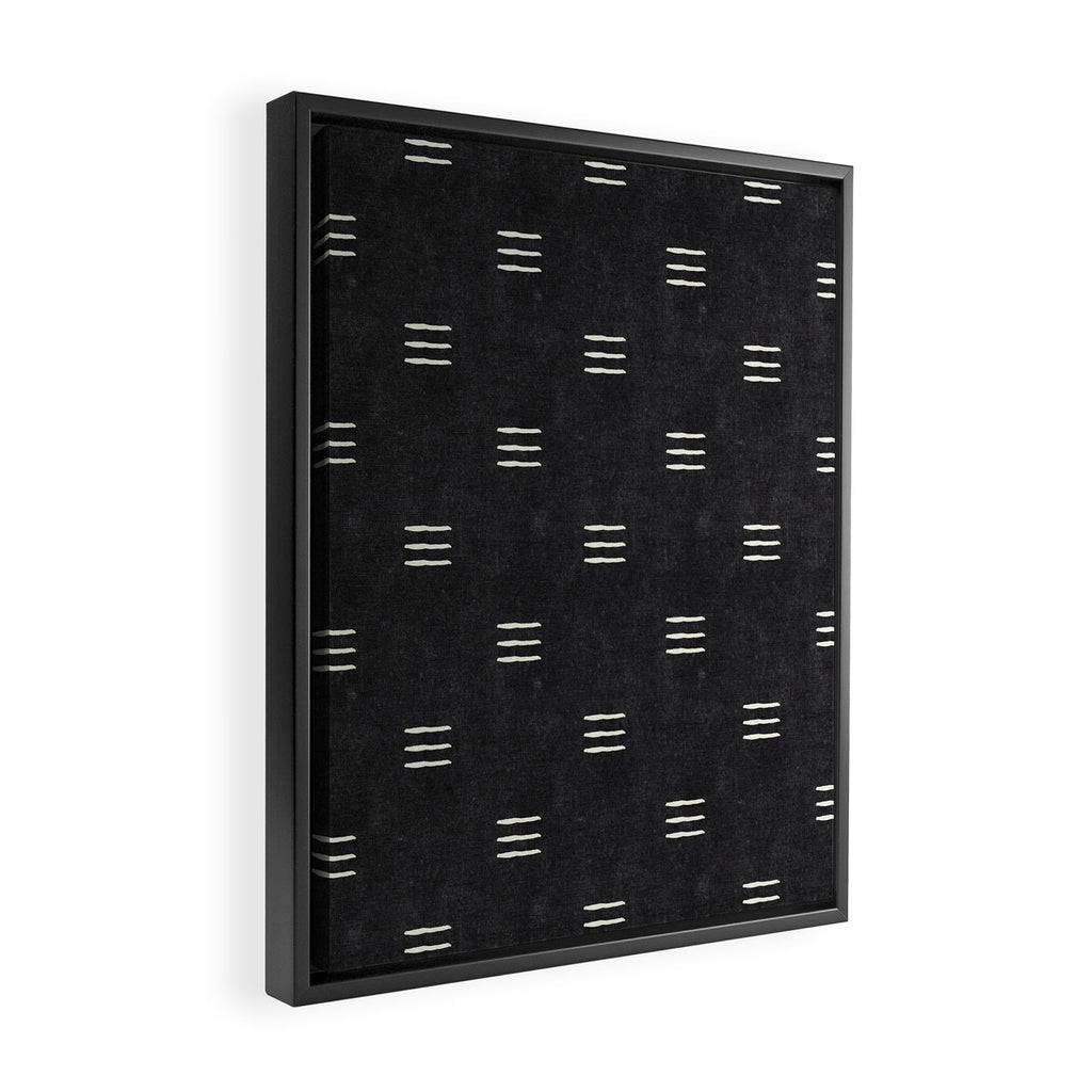 triple dash - onyx Framed Canvas Print Gallery Image 2