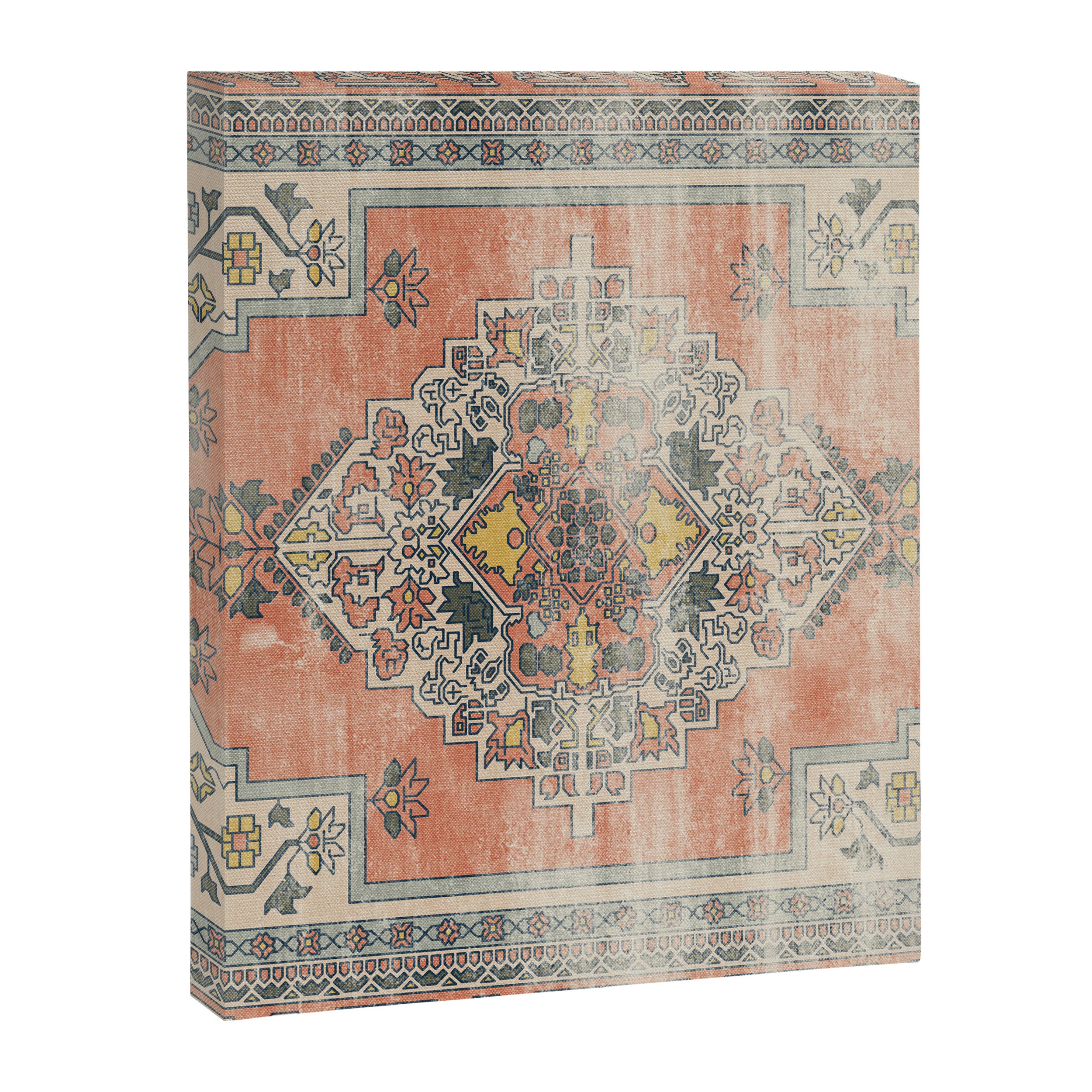 turkish floral - orange & olive green Canvas Print Gallery Image 8