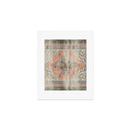 turkish floral - orange & olive green Art Print Gallery Image 1