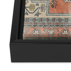 turkish floral - orange & olive green Framed Canvas Print Gallery Image 3