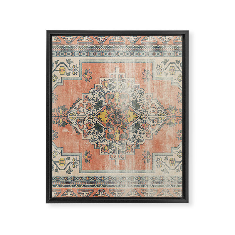 turkish floral - orange & olive green Framed Canvas Print Gallery Image 8