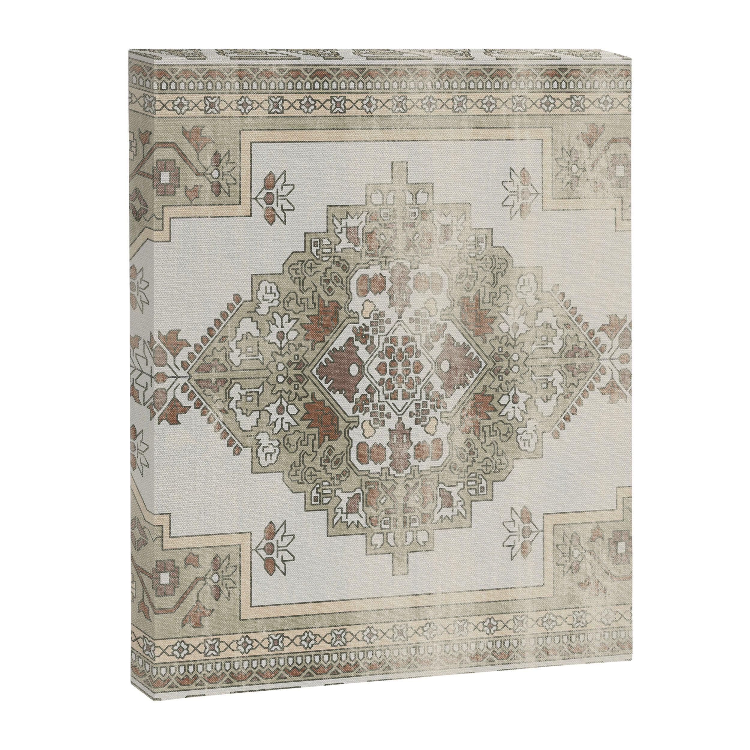 turkish floral - sage & brown Canvas Print Gallery Image 8