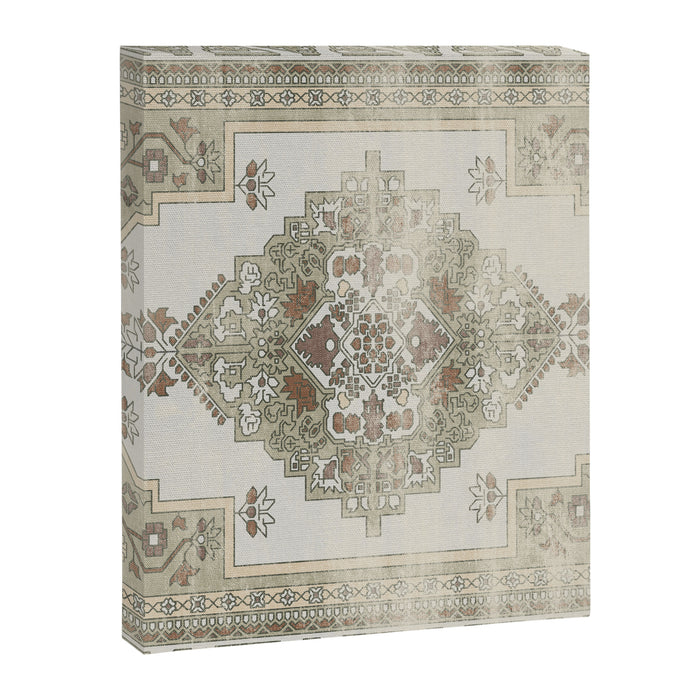 turkish floral - sage & brown Canvas Print Gallery Image 1