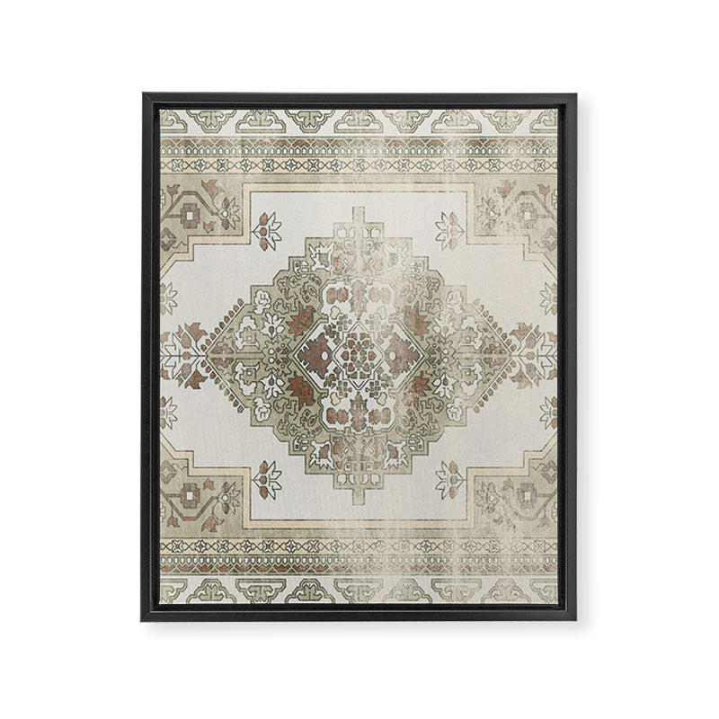 turkish floral - sage & brown Framed Canvas Print Gallery Image 8