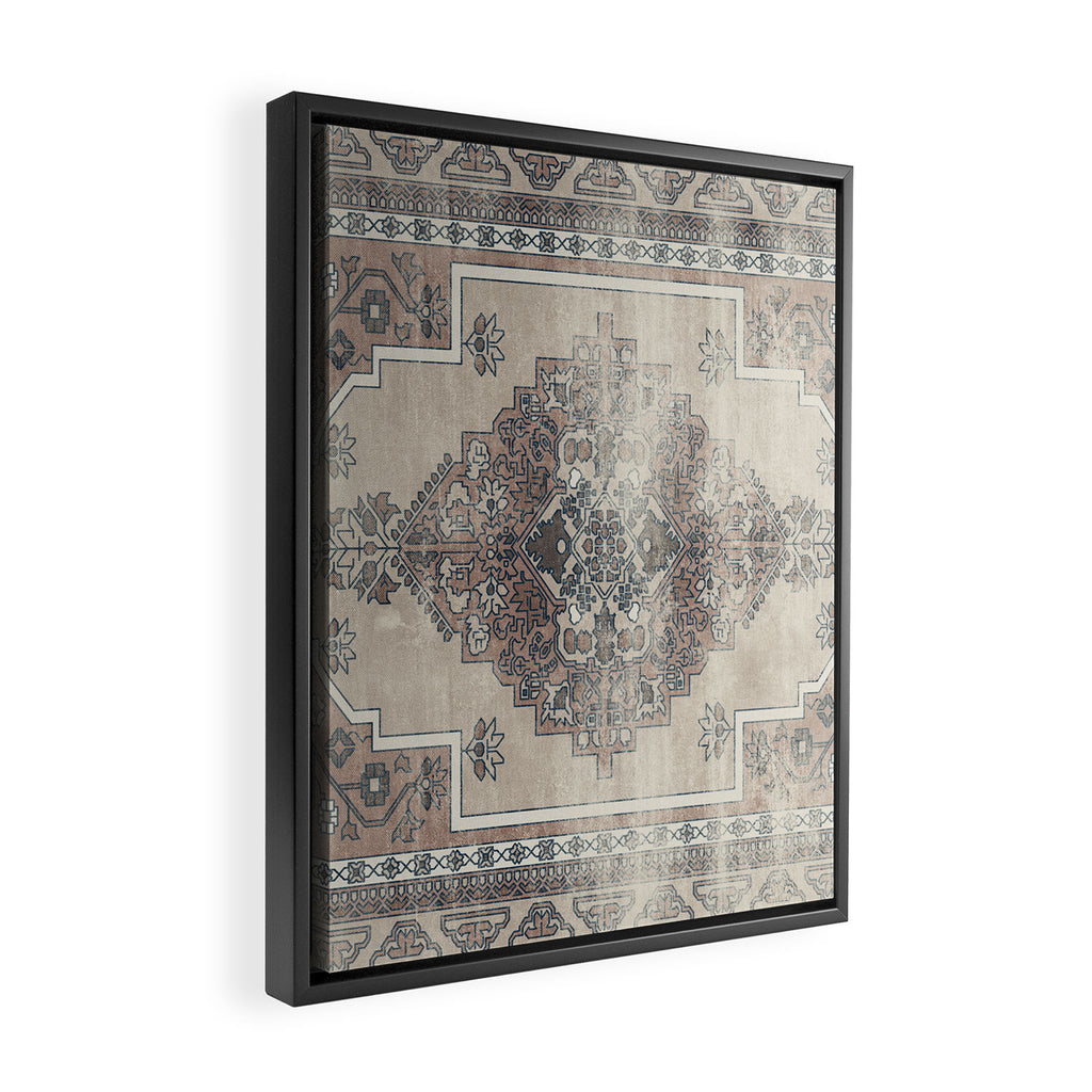 turkish floral - warm neutrals  Framed Canvas Print Gallery Image 2
