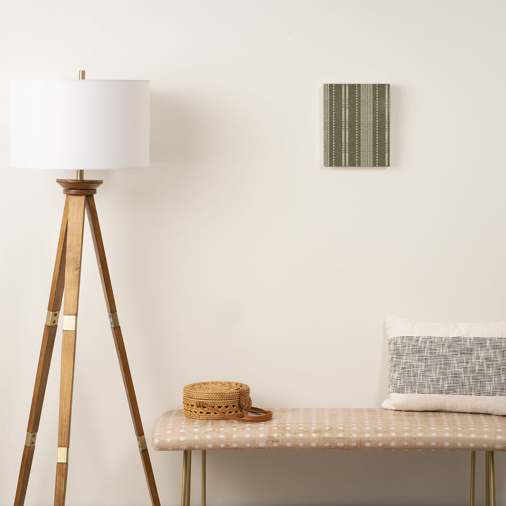 vertical dashed stitch - dark sage Canvas Print Gallery Image 2