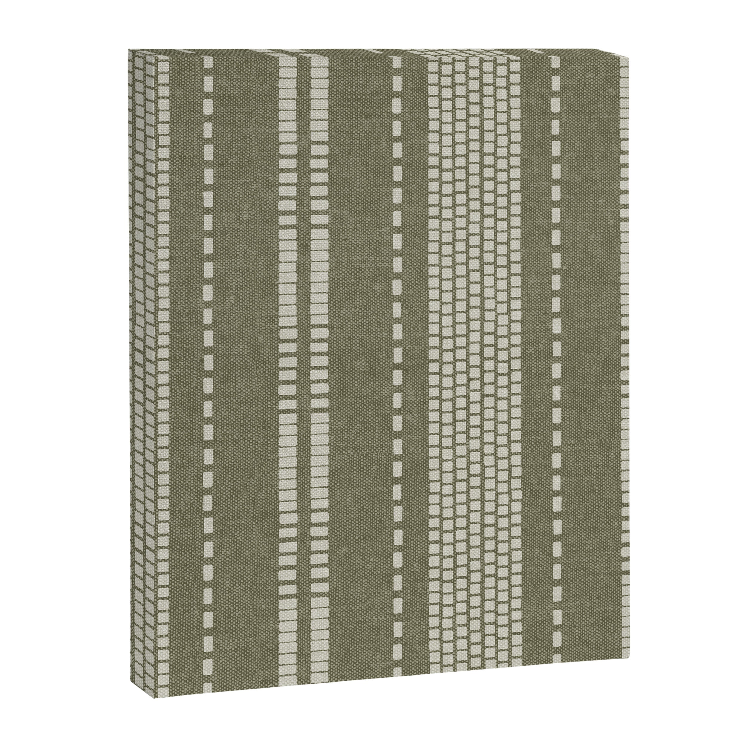 vertical dashed stitch - dark sage Canvas Print Gallery Image 8