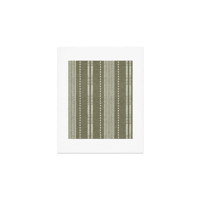 vertical dashed stitch - dark sage Art Print Gallery Image 1