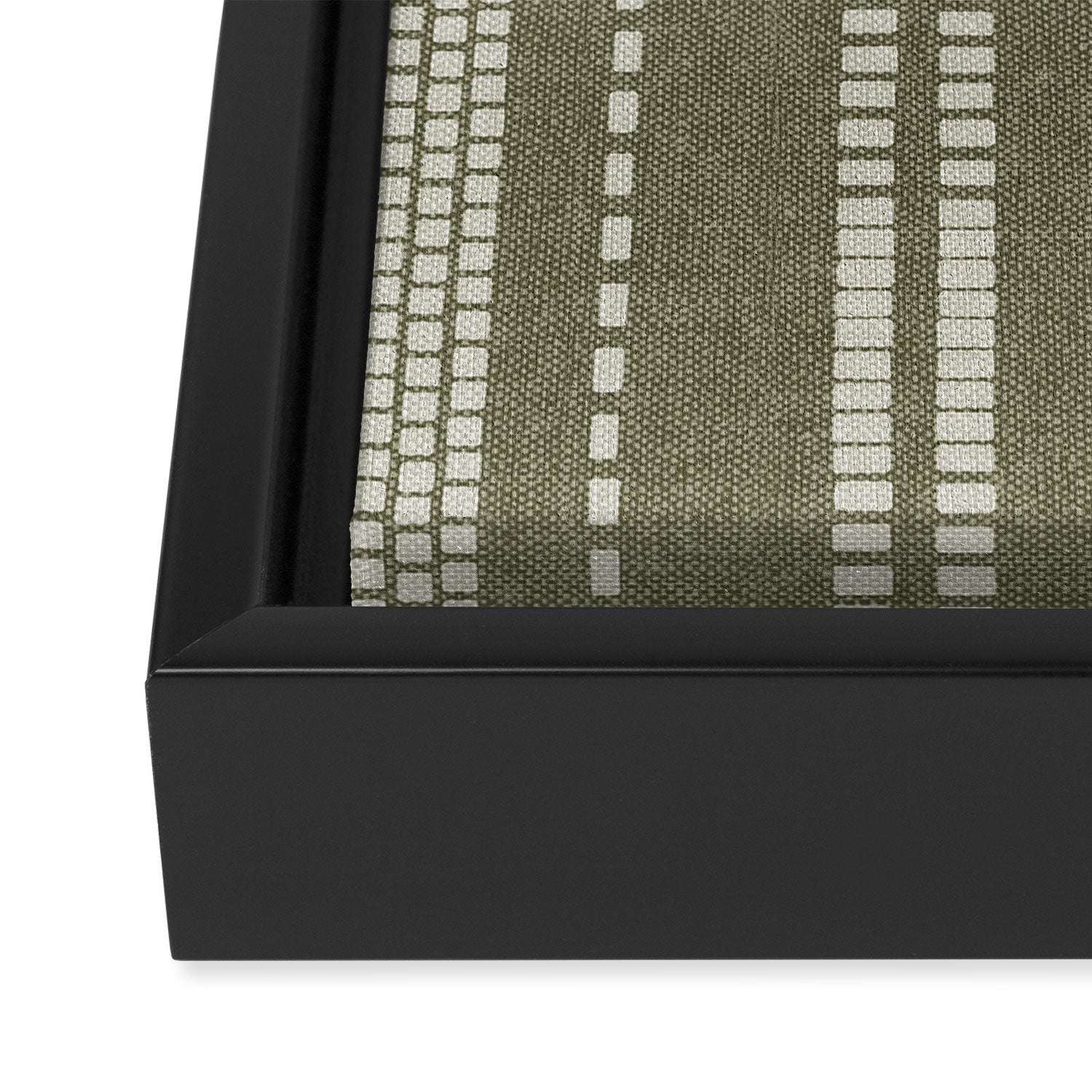 vertical dashed stitch - dark sage Framed Canvas Print Gallery Image 3