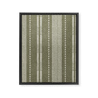 vertical dashed stitch - dark sage Framed Canvas Print Gallery Image 8