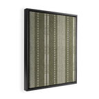 vertical dashed stitch - dark sage Framed Canvas Print Gallery Image 2
