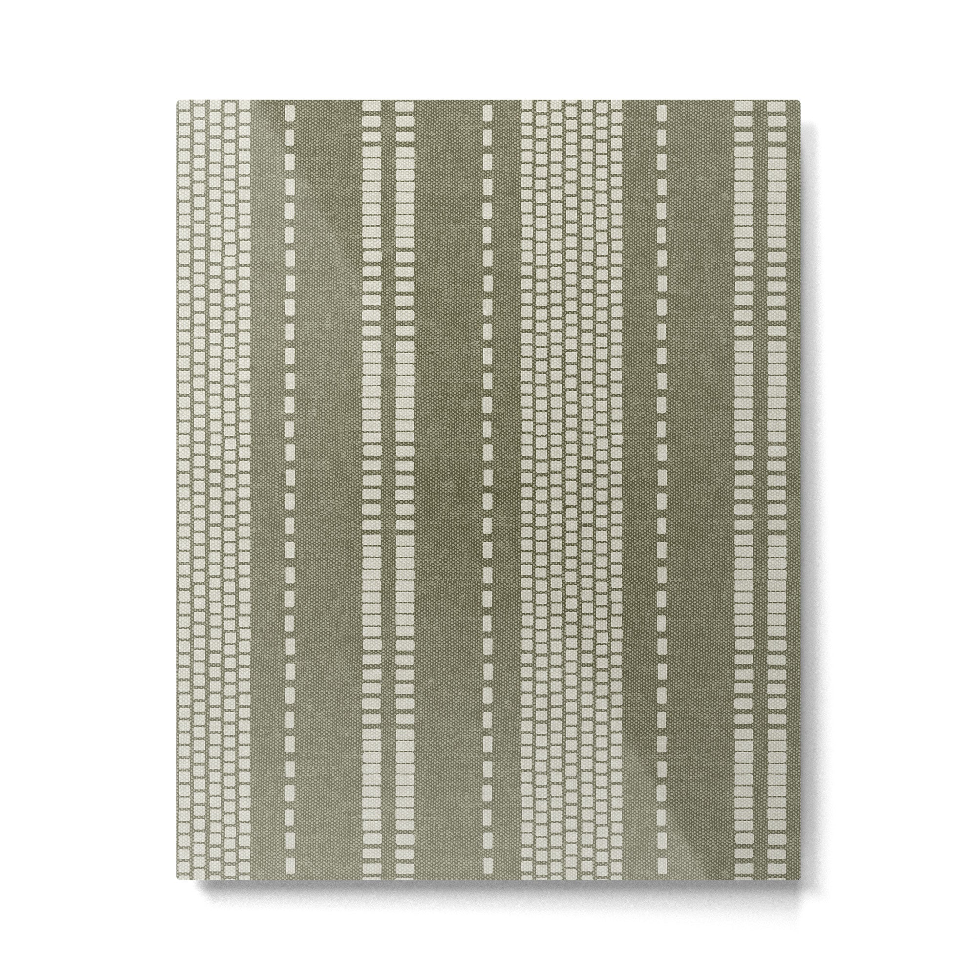 vertical dashed stitch - dark sage Metal Print Gallery Image 6