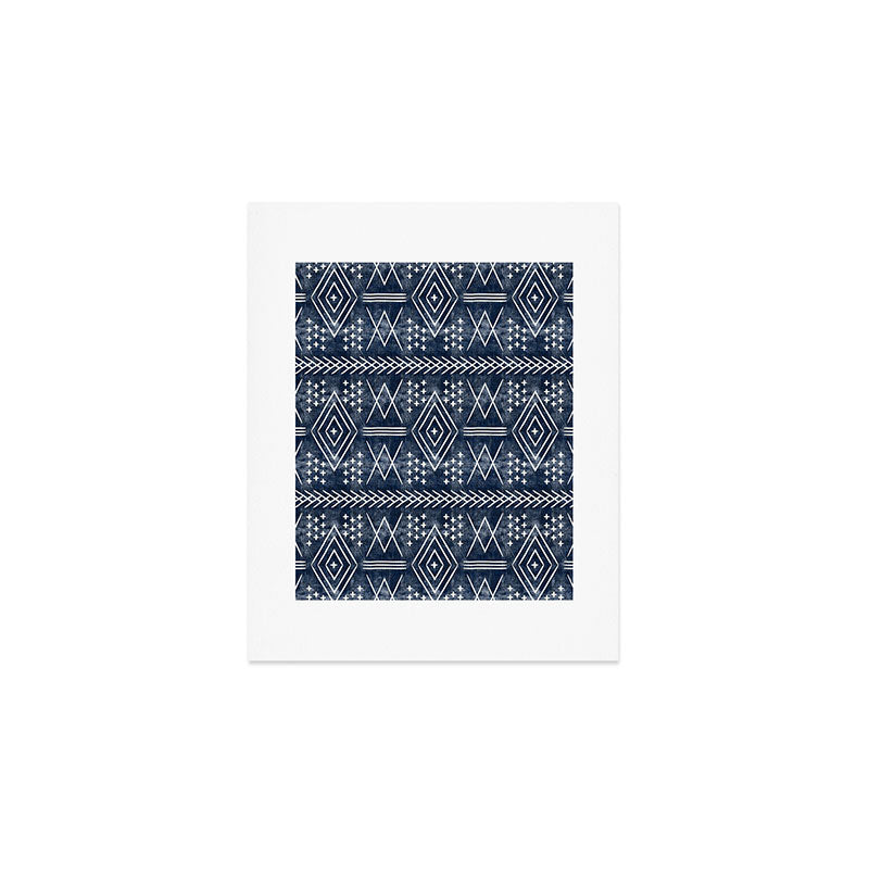vintage moroccan - dark blue Art Print Gallery Image 1