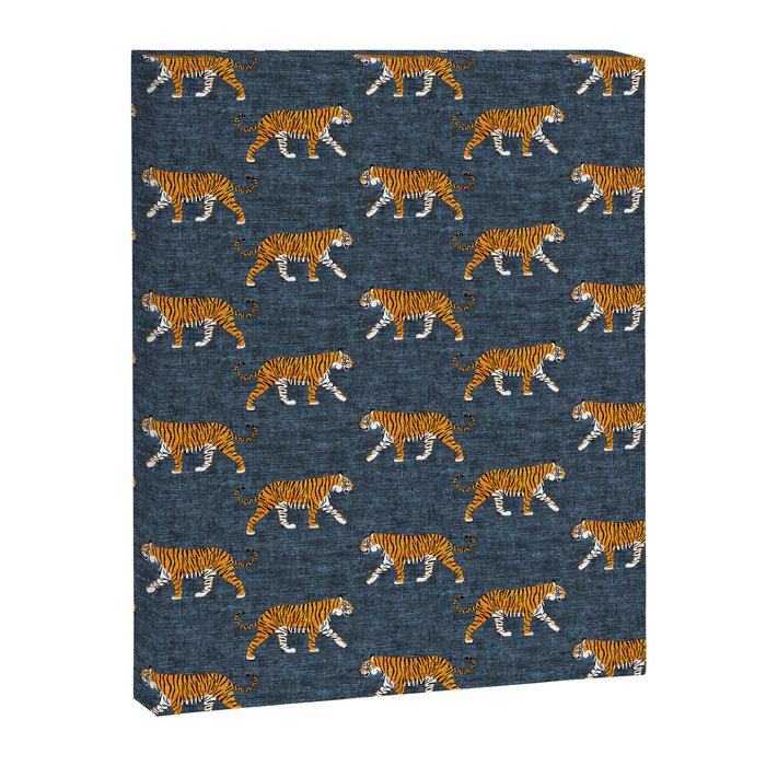 walking tigers - blue Canvas Print Gallery Image 1