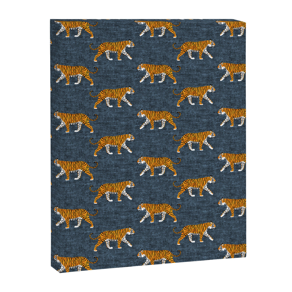 walking tigers - blue Canvas Print Gallery Image 8