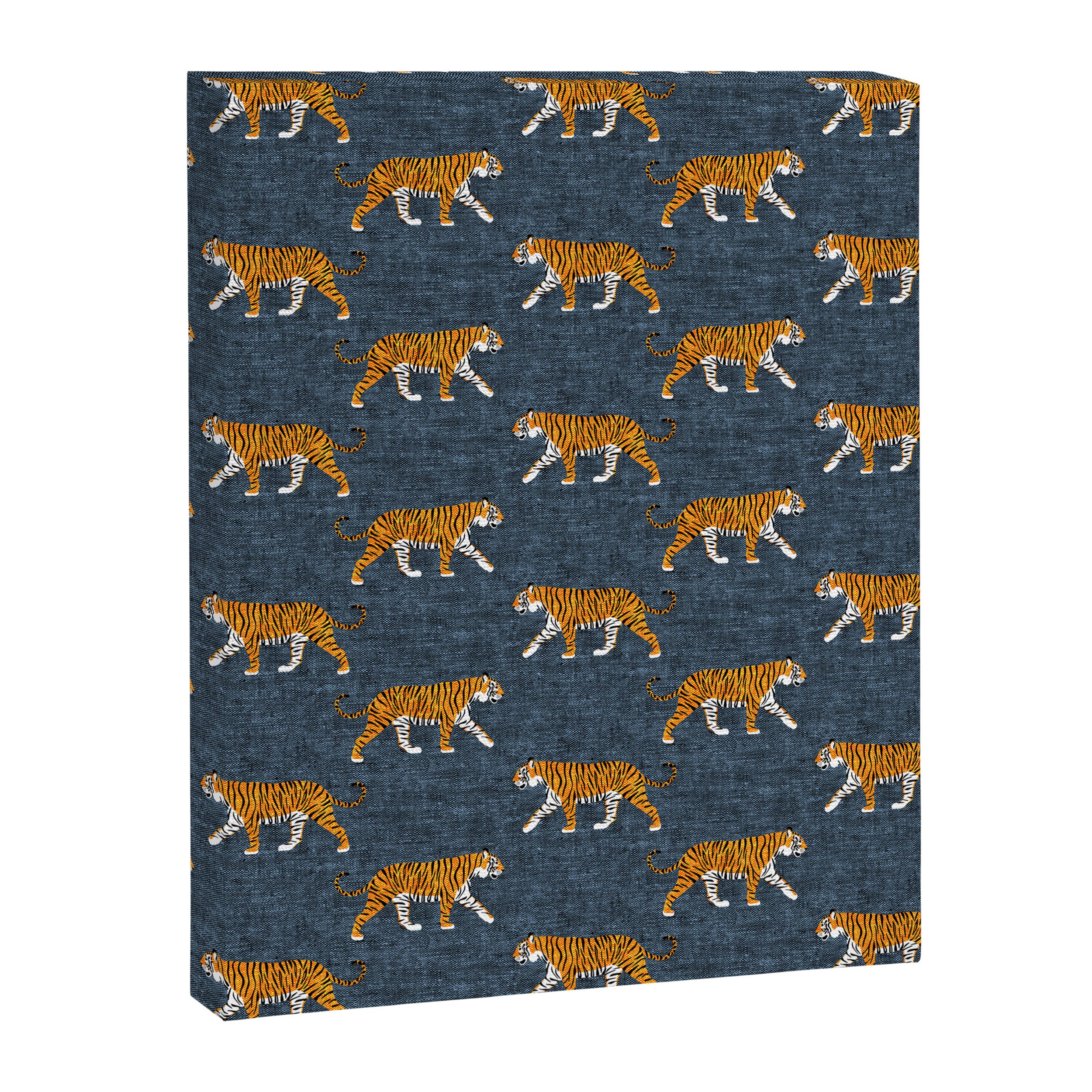 walking tigers - blue Canvas Print Gallery Image 8
