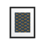 walking tigers - blue Framed Art Print Gallery Image 6