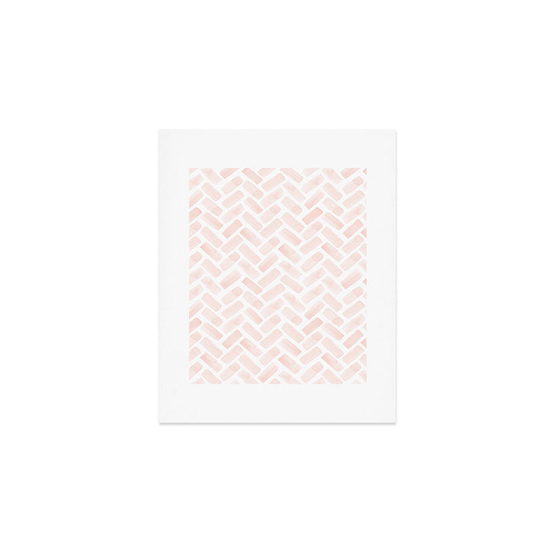 watercolor herringbone - light pink Art Print Gallery Image 1