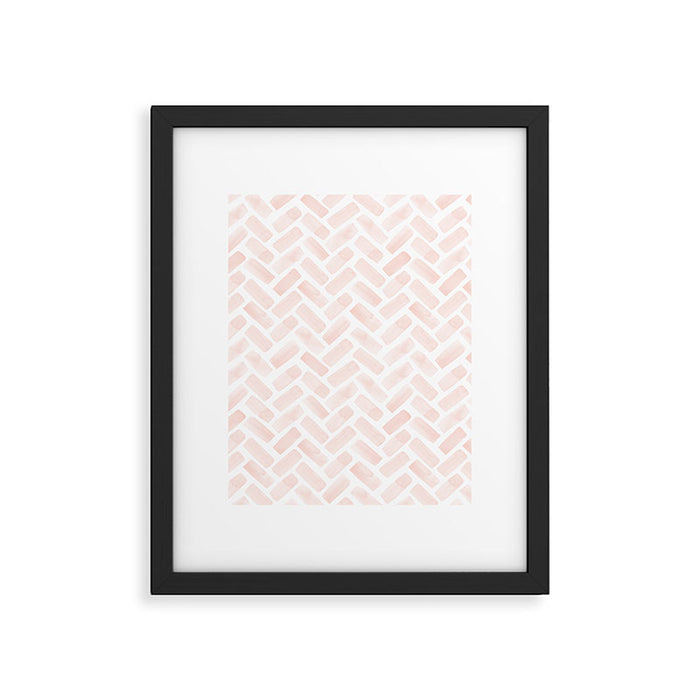 watercolor herringbone - light pink Framed Art Print Gallery Image 1