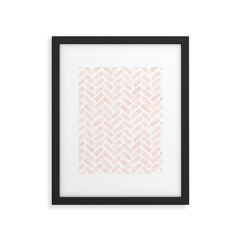 watercolor herringbone - light pink Framed Art Print Gallery Image 6