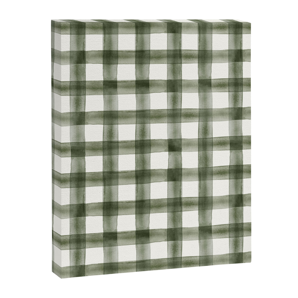 watercolor plaid - dark green Canvas Print Gallery Image 8