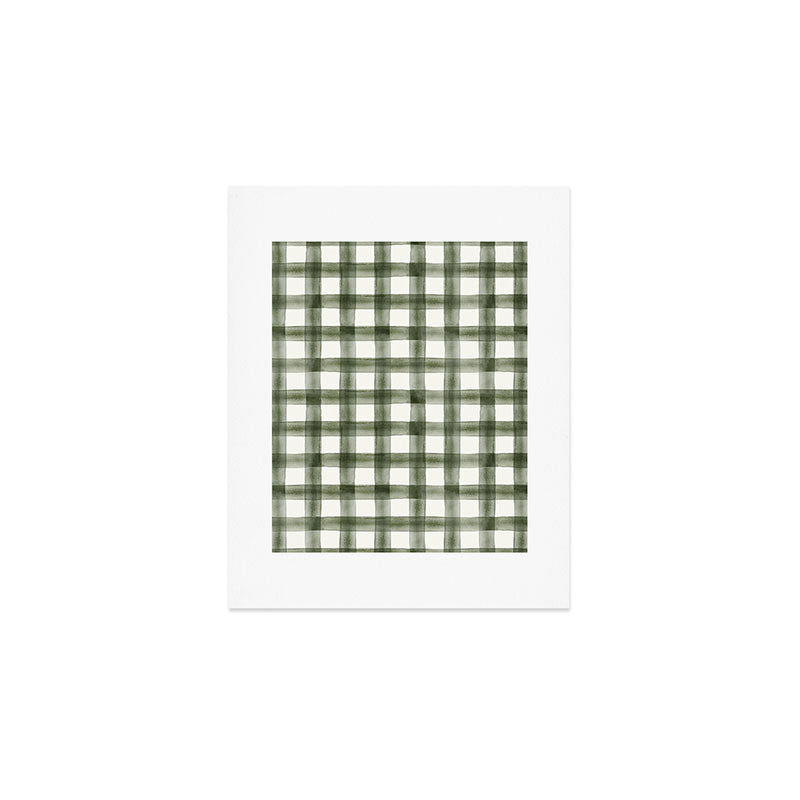 watercolor plaid - dark green Art Print Gallery Image 1