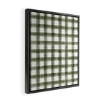 watercolor plaid - dark green Framed Canvas Print Gallery Image 2