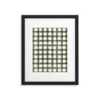 watercolor plaid - dark green Framed Art Print Gallery Image 6