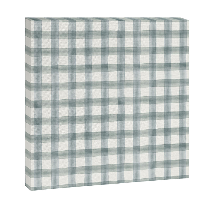 watercolor plaid - muted blue Canvas Print Gallery Image 1
